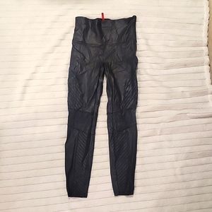 Black Faux Leather Spanx Leggings